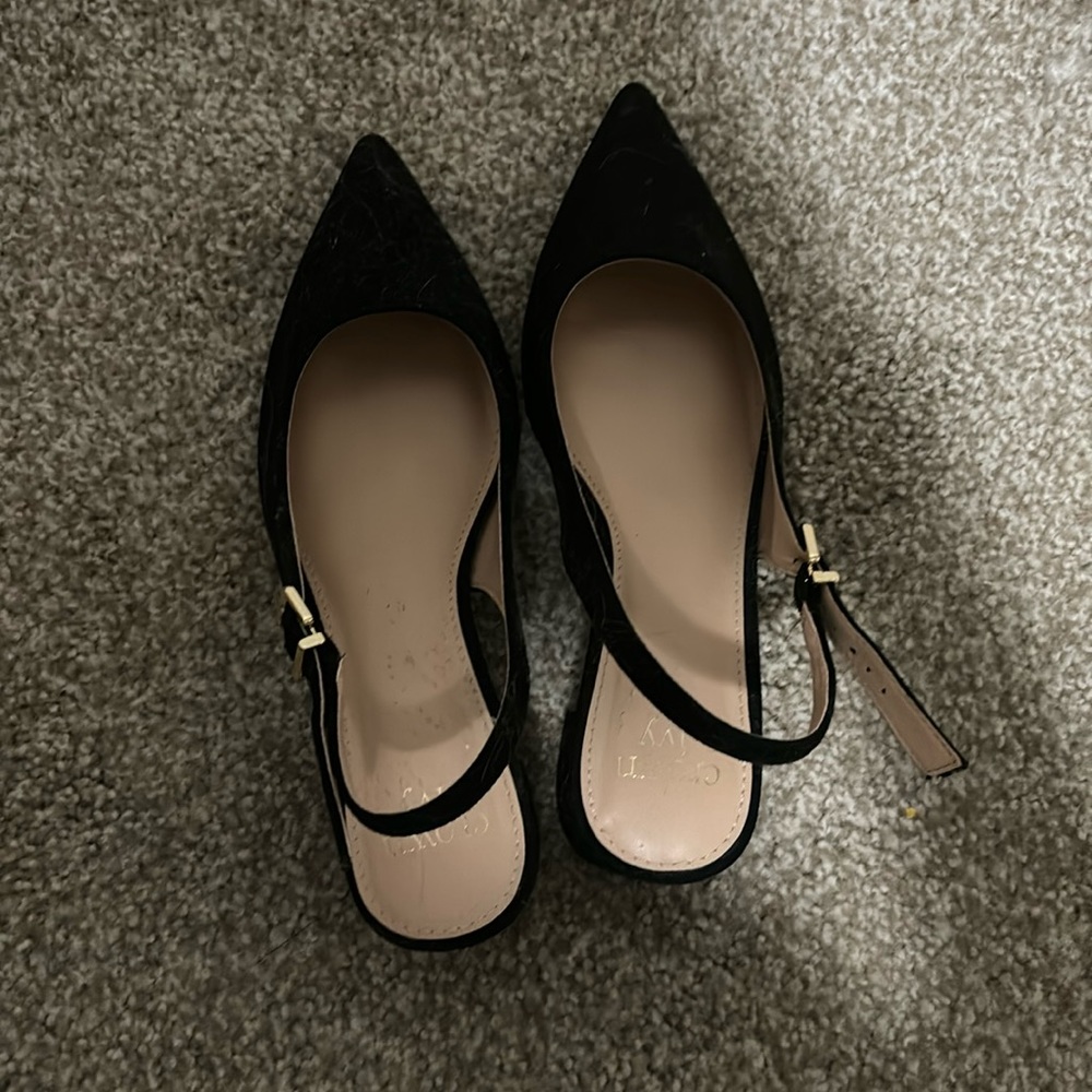 crown and ivy. size 8. black kitten heels. worn once.